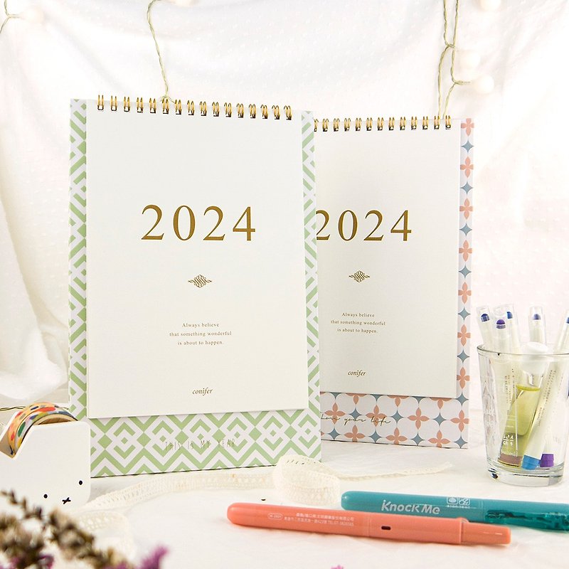 2024 Journal 25K Time Whispers Vertical Desk Calendar - Notebooks & Journals - Paper Multicolor
