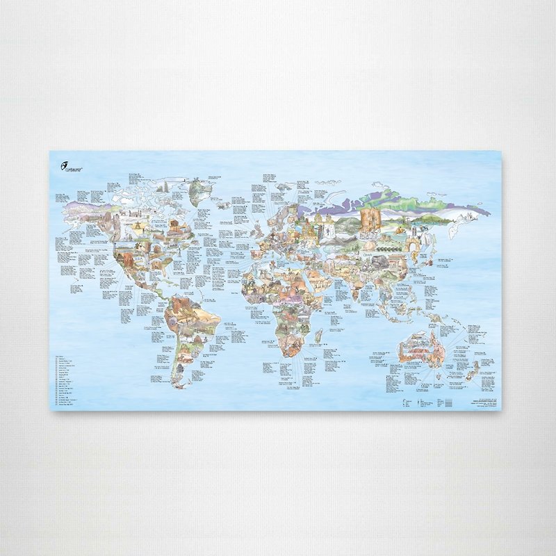 Surftrip World Map Poster - แผนที่ - กระดาษ หลากหลายสี