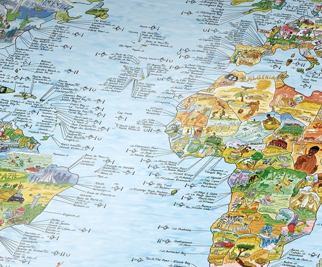 サーフリゾート世界地図ポスター - ショップ DATOMAP 地図 - Pinkoi