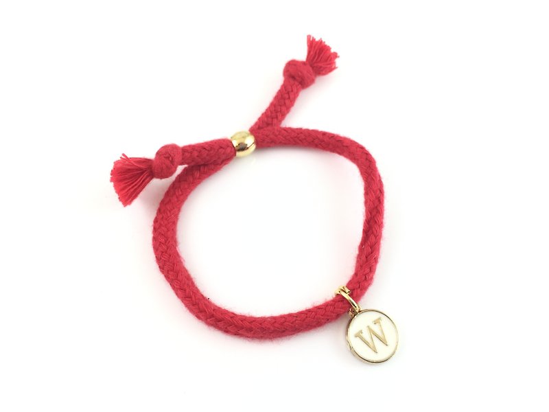 English alphabet logo (the letters can choose their own) - Red Hand Strap - Bracelets - Cotton & Hemp Red