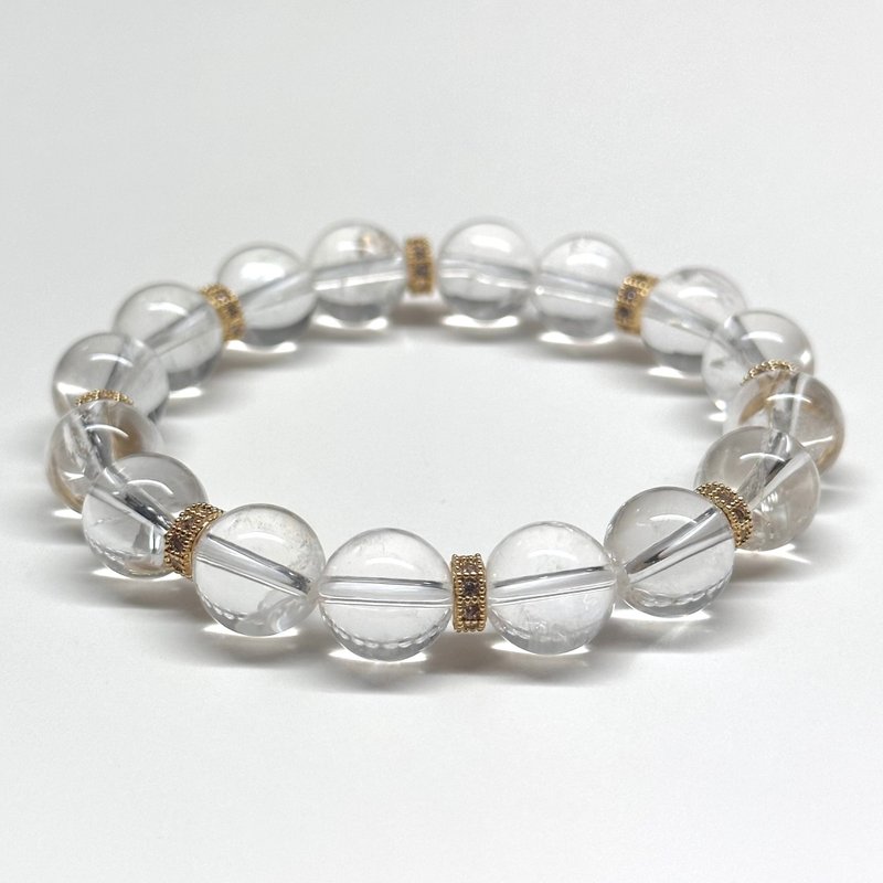 [Ice Beard] White crystal 18K gold-plated classic natural crystal bracelet - สร้อยข้อมือ - เครื่องประดับพลอย ขาว