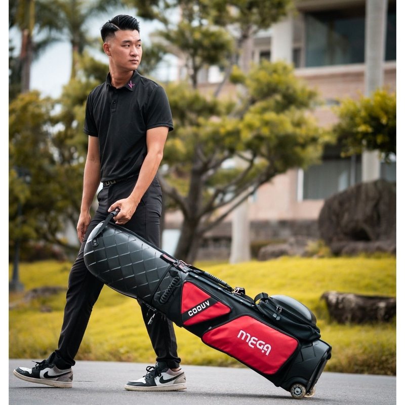 【MEGA GOLF】 PRO Armored Warrior Hard Shell Ball Bag #9239 Travel Ball Bag for Overseas Travel - อุปกรณ์เสริมกีฬา - วัสดุอื่นๆ สีดำ