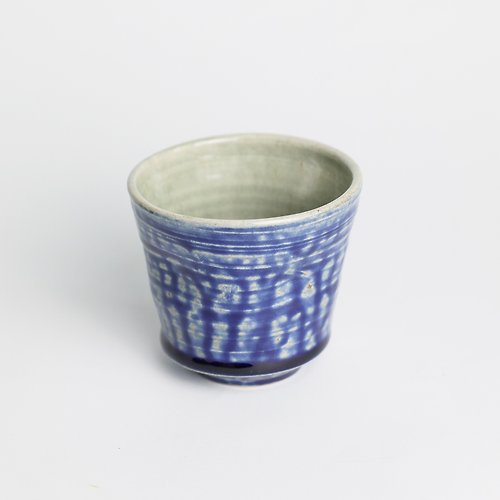 明芽窯(Bardur 陶藝) 明芽窯 l 柴燒灰藍青瓷雙掛釉水杯 藍 陶杯 杯子 茶杯