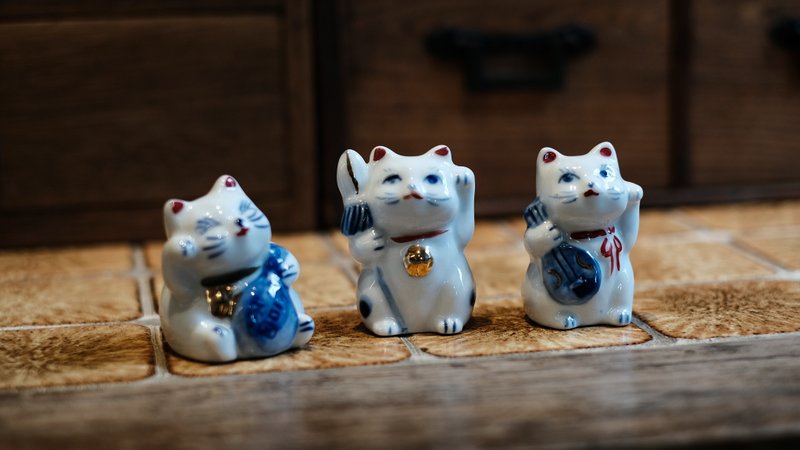 陶瓷迷你招財貓組 - 擺飾/家飾品 - 陶 