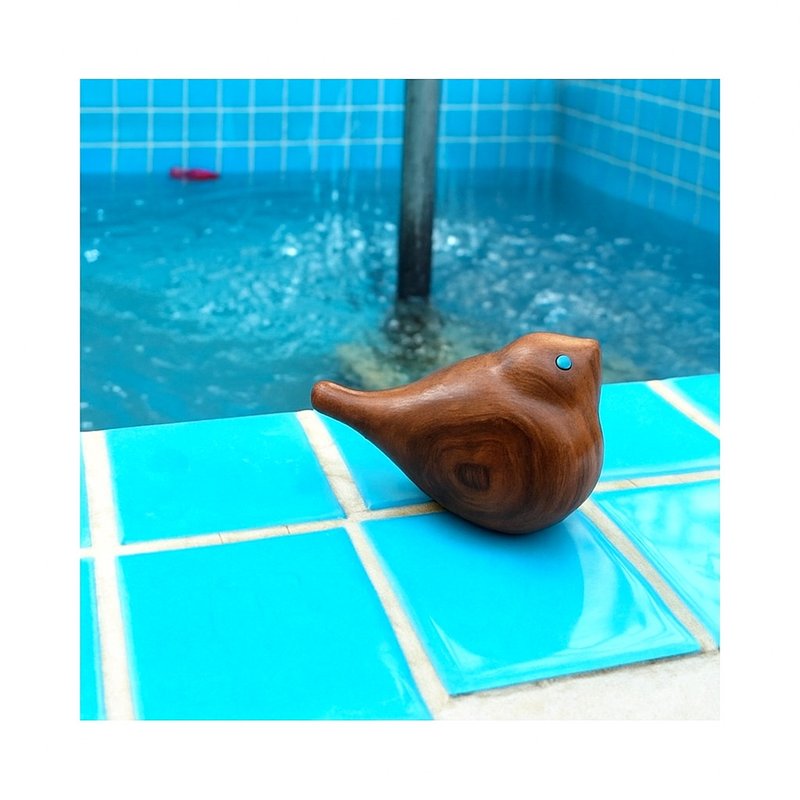 Wooden handcarved bird with  stone eyes - 其他 - 木頭 