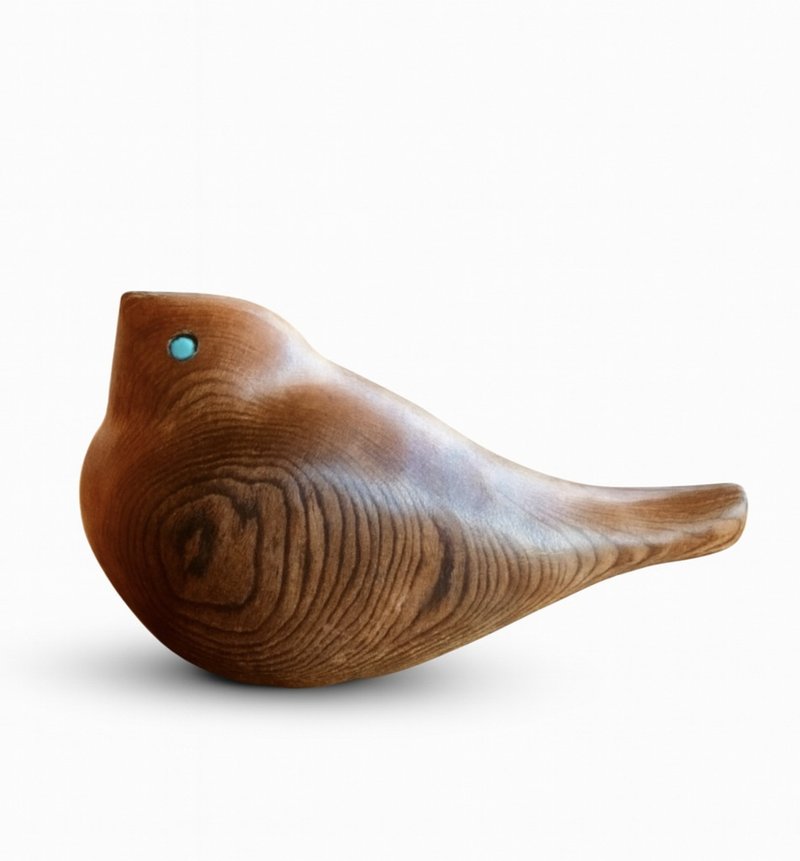 木雕小鳥，鑲嵌石眼 - 其他 - 木頭 