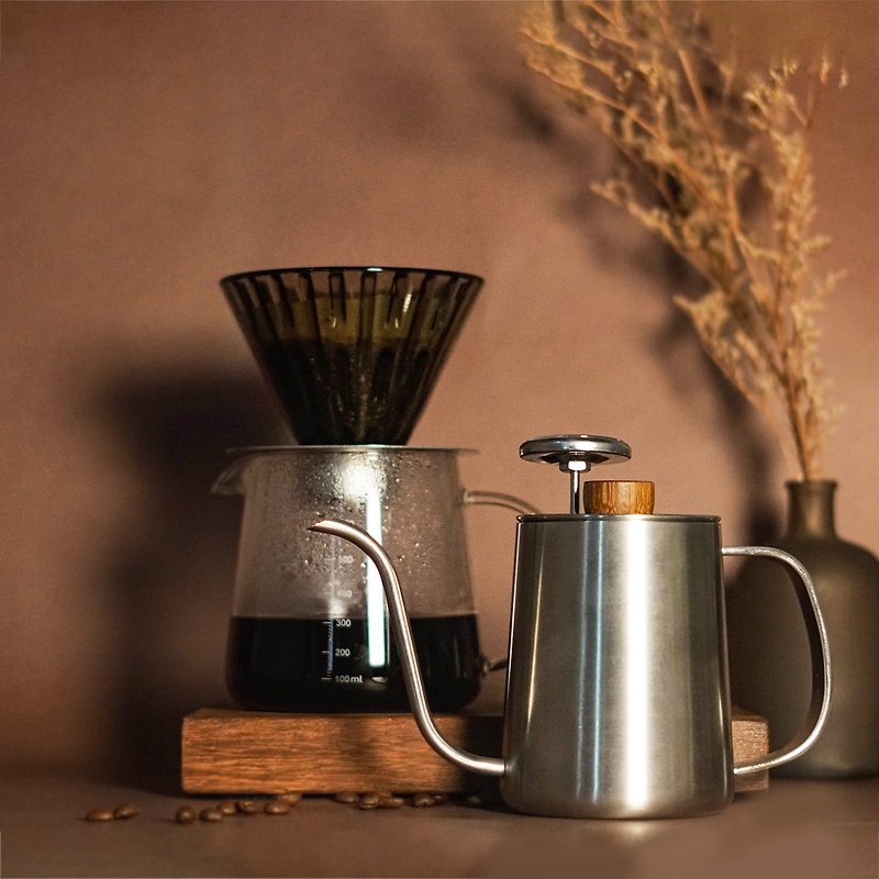 Graduation Gift丨Driver Beginner's Hand-brewed Coffee Set-5 - Coffee Pots & Accessories - Stainless Steel White