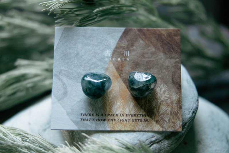 CRACK | 礦物系耳環 |  EARRINGS - 耳環/耳夾/耳骨夾 - 玉石 綠色