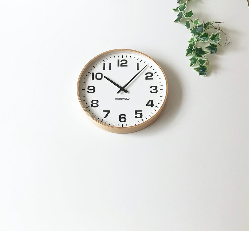 KATOMOKU plywood clock 15 natural (km-92NA) wall clock  made in japan - นาฬิกา - ไม้ สีกากี