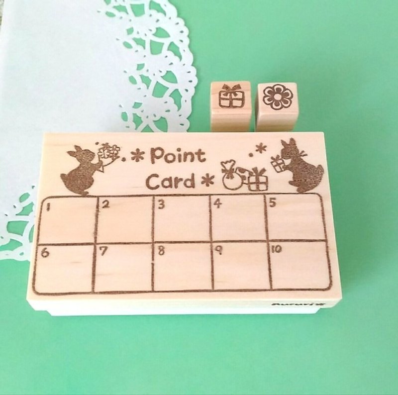 うさぎのポイントカードはんこセット - 印章/印台 - 橡膠 透明