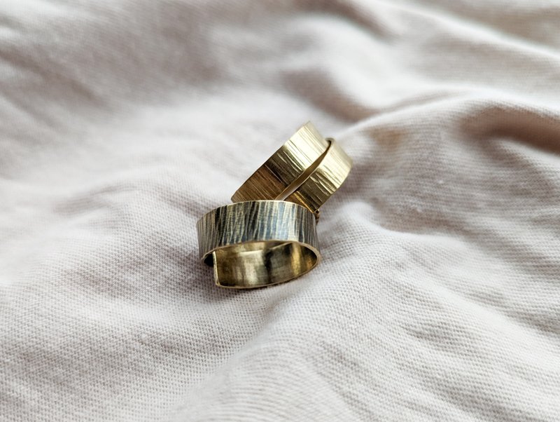 Forged Straight Grain Bronze Open Ring - General Rings - Copper & Brass Gold