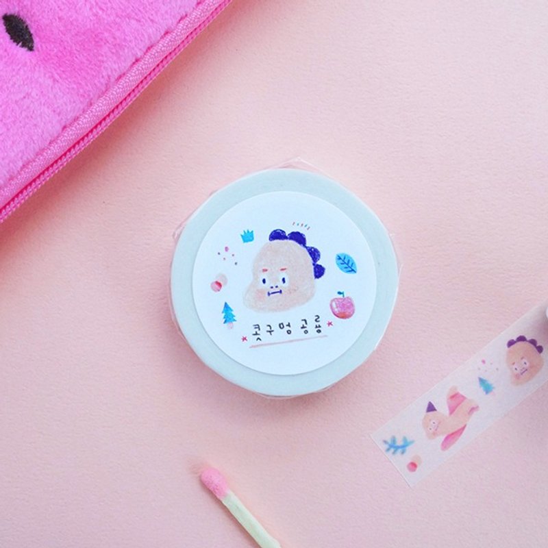 Coco Dino Masking Tape - 紙膠帶/和紙/PET - 紙 紫色