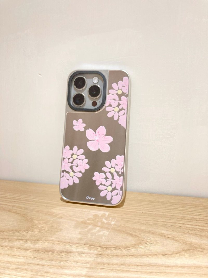 【櫻花】 - 鏡面加厚電話殼 - 手機殼/手機套 - 其他材質 