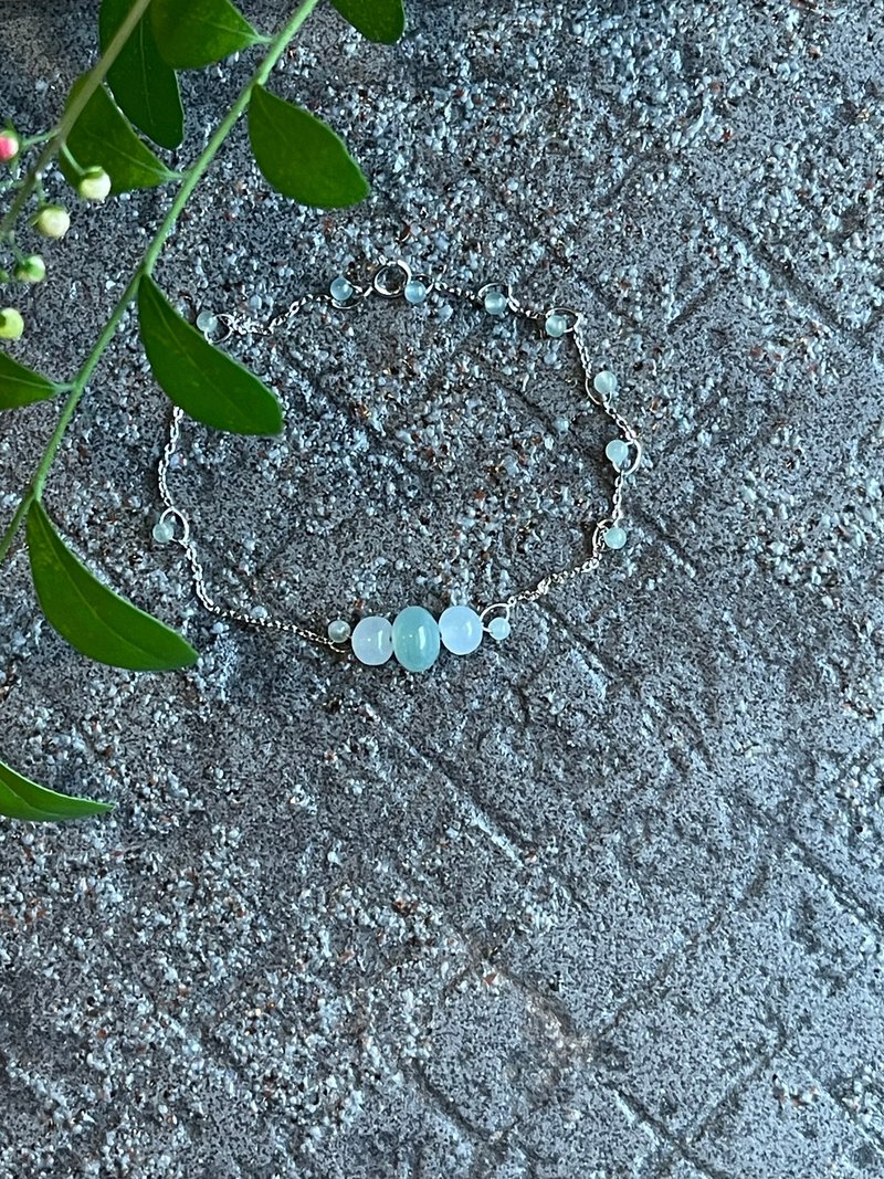 細手鍊 II 緬甸玉綠珠X緬玉珠 II 防敏包金不易褪鍊緬甸A貨翡翠 - 手鍊/手環 - 玉石 