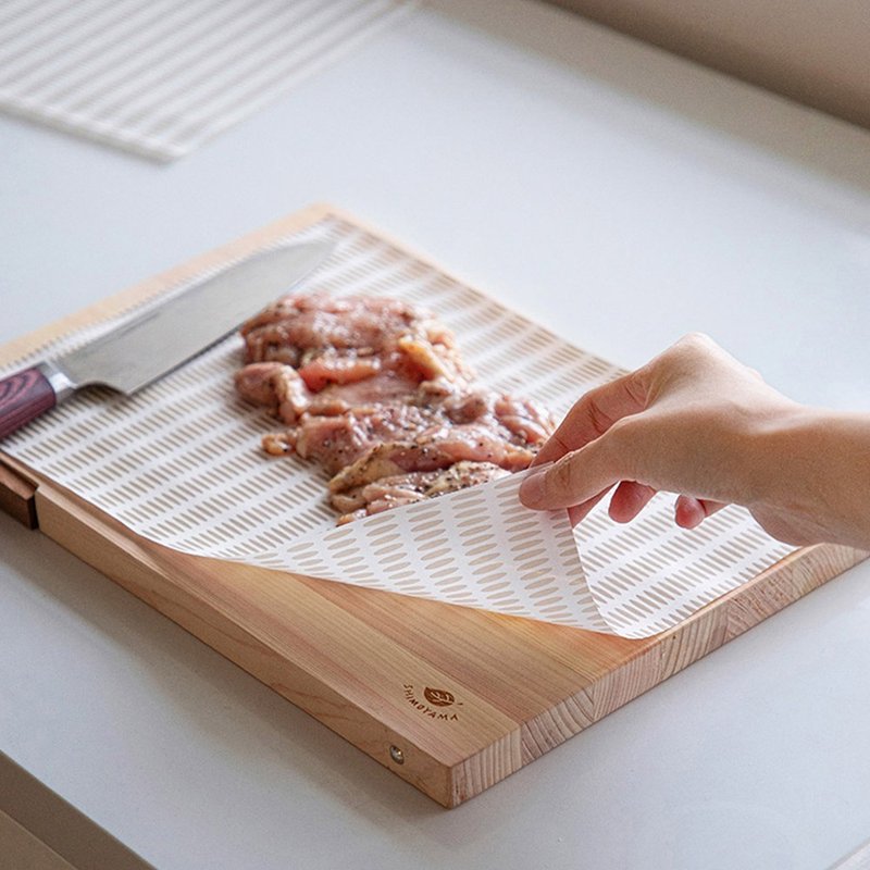 日本霜山 多用途雙面耐油紙/氣炸鍋烘焙紙/砧板墊(30入/包)x3包組 - 托盤/砧板 - 紙 白色