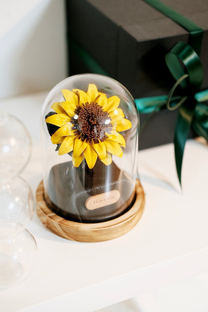 Xizai Zhejiang Customized Leather Handmade Sunflower Ornaments Gifts - ของวางตกแต่ง - หนังแท้ สีเหลือง