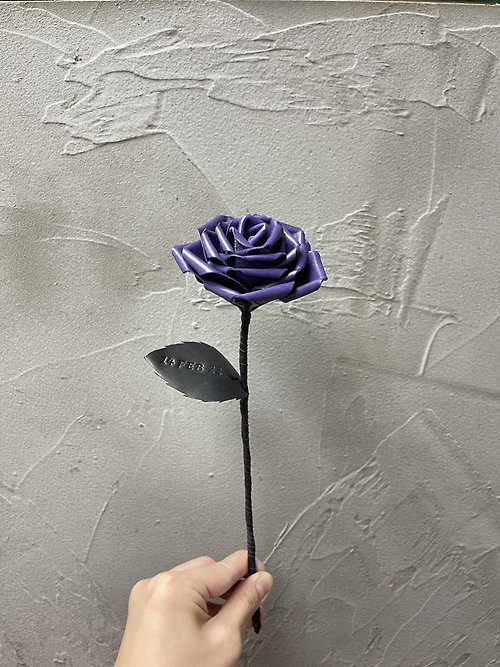 JK Collection 【客製化禮物】紫色皮革薔薇玫瑰【花】