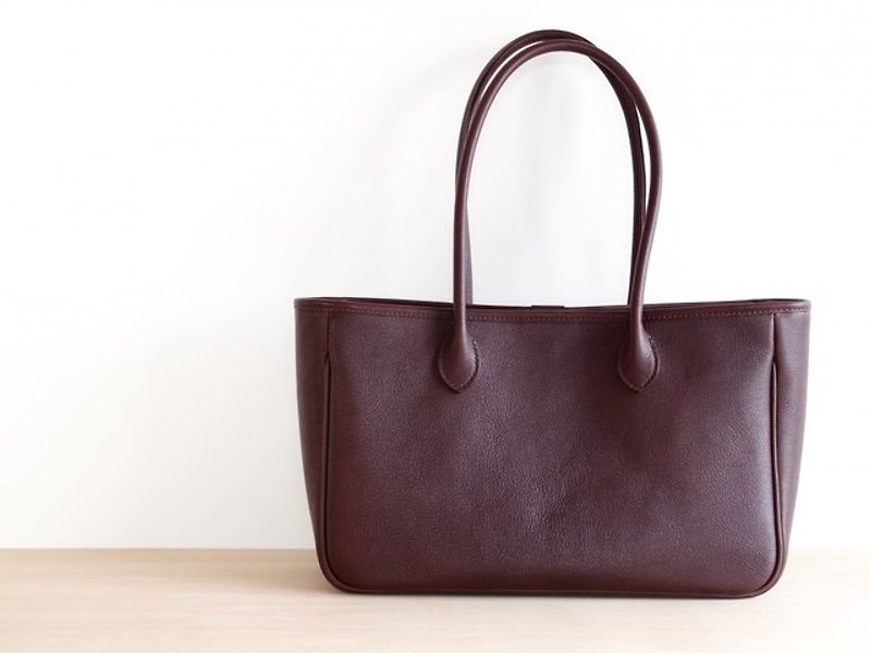 Leather tote bag Chocolate blown - กระเป๋าถือ - หนังแท้ สีนำ้ตาล