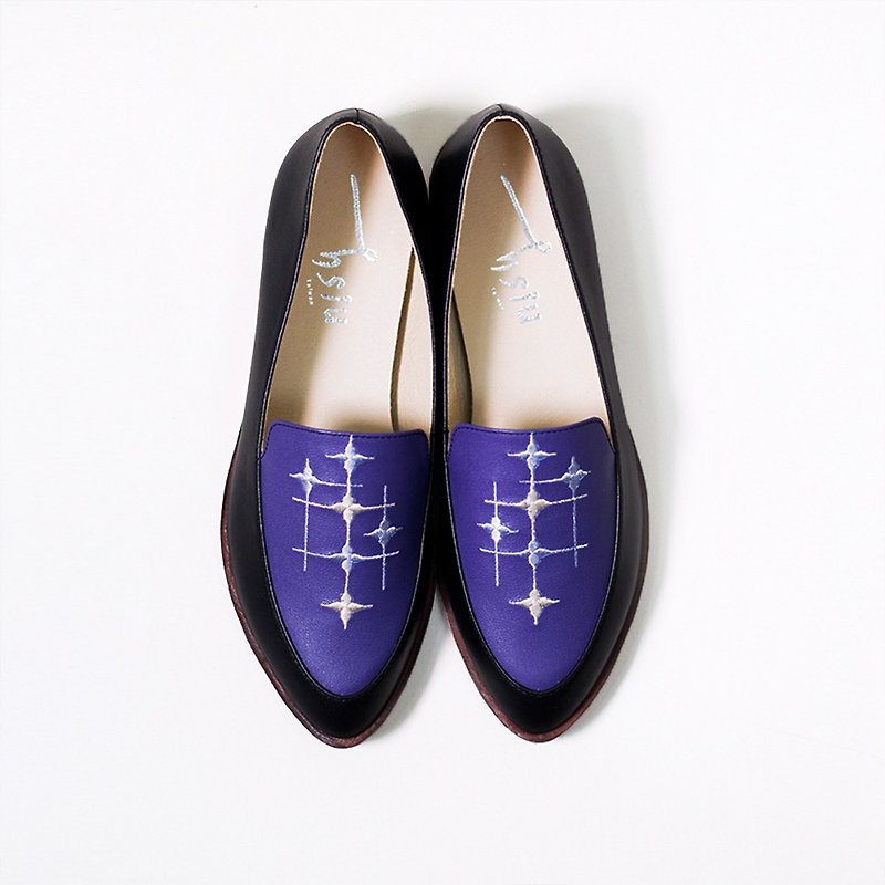 Hsiu-embroidery shoes - Women's Oxford Shoes - Genuine Leather 