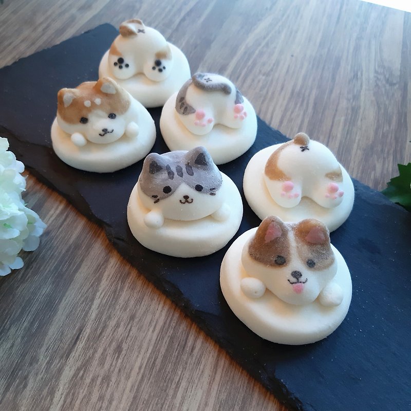 Floating cats, dogs and ass marshmallows (2 boxes total 12 pieces) - เค้กและของหวาน - อาหารสด สีนำ้ตาล