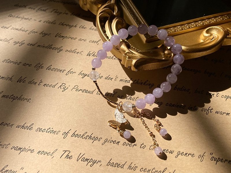 【The Butterfly Effect. Bracelet] Lavender amethyst, popping crystal | promotion, study aid | love - สร้อยข้อมือ - วัสดุอื่นๆ 