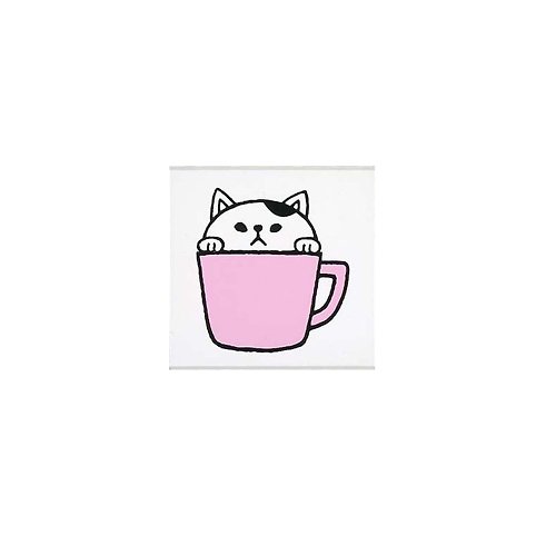 KODOMO NO KAO 台灣經銷 (能藝) 【KODOMO NO KAO】森林系職人 木印章 茶杯貓空白