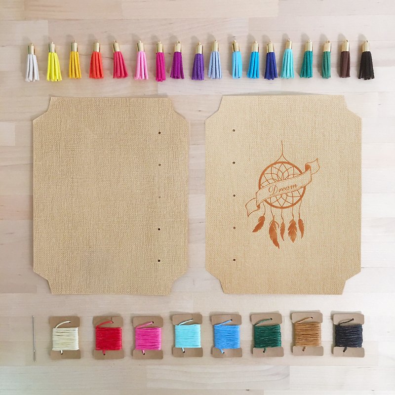 Special Textured Sand Paper + Suede Tassel Bookmark Craftbook Maker (DIY Notebook / Bookbinding Kit) - Dream - Wood, Bamboo & Paper - Paper Brown