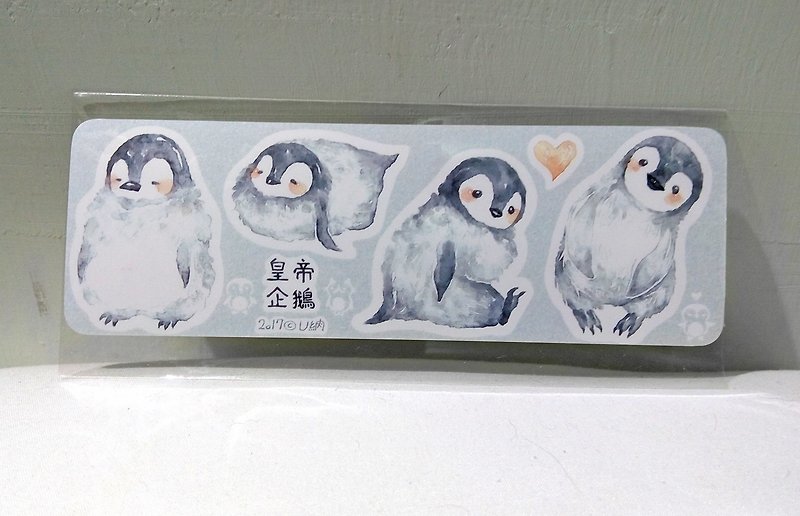 Emperor penguin waterproof stickers / tent stickers - Stickers - Paper 