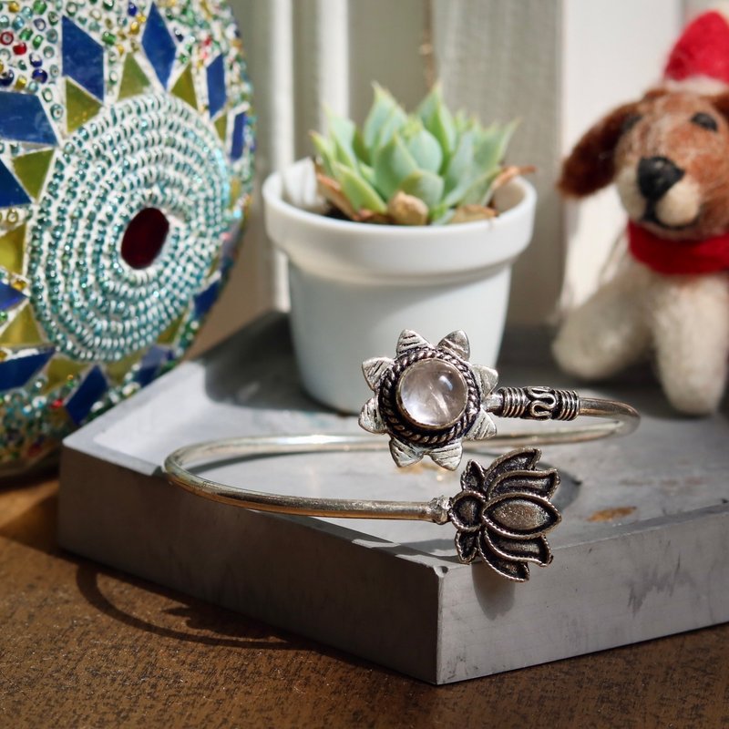 印度丨民族手環-靜蓮華 - 手鍊/手環 - 其他金屬 白色