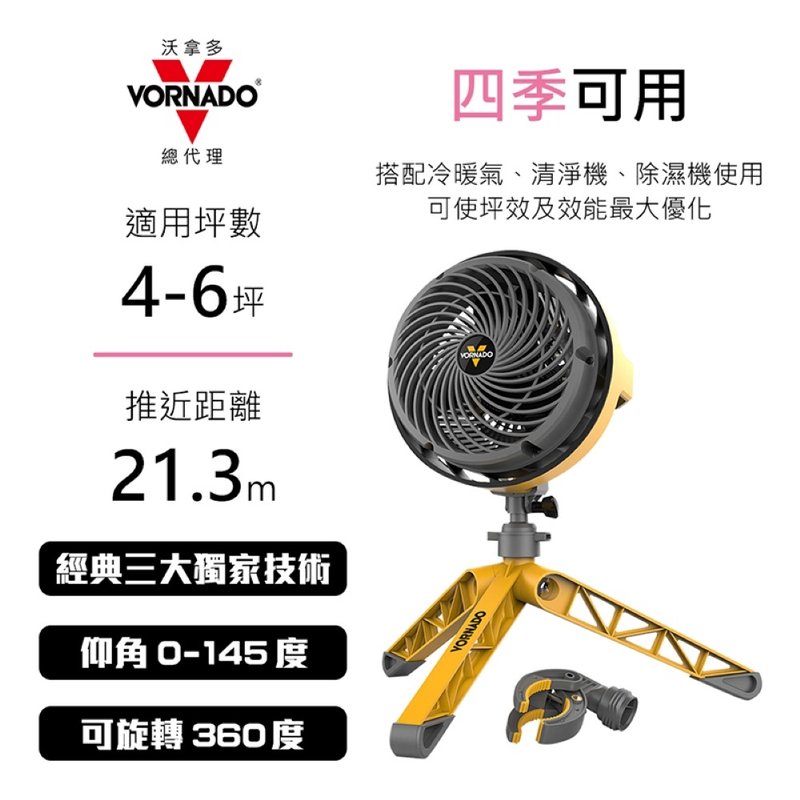 美國VORNADO沃拿多 4-6坪用 多變工業風空氣循環扇 EXO5-TW - 其他小家電 - 塑膠 橘色