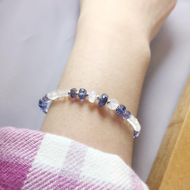 MH natural stone custom sterling silver tie with the series _ Star - Bracelets - Gemstone Blue