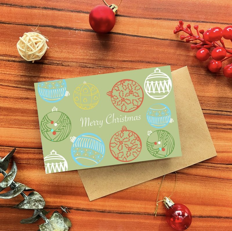 Christmas Baubles Card - Cards & Postcards - Paper Multicolor