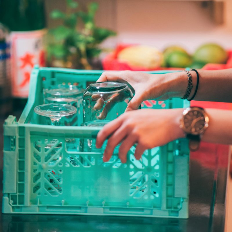 土耳其Aykasa折疊收納籃(M)-薄荷綠 - 居家收納/收納盒/儲物盒 - 塑膠 