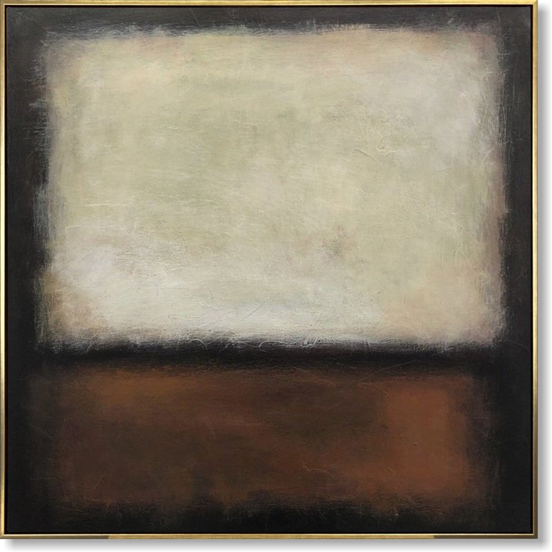 Mark Rothko Style Large Abstract Canvas Fine Art Acrylic Painting On Canvas - 壁貼/牆壁裝飾 - 壓克力 咖啡色
