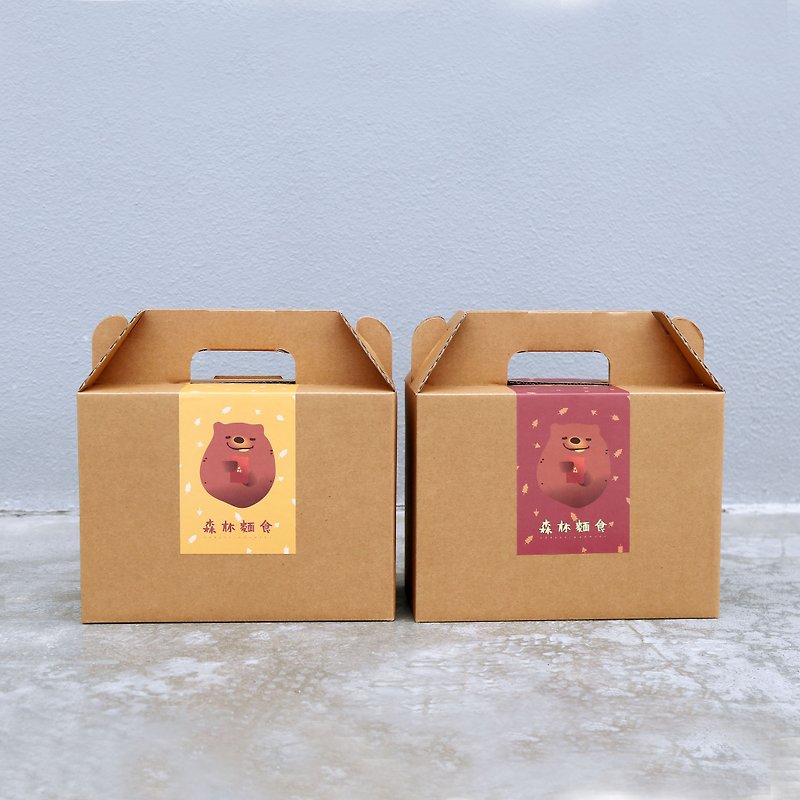 Forest pasta "Hong Kong and Macao Free transport" New Year gift boxes X 2 is a group - a total of 16 packages (including exclusive limited edition sweet potato bears red envelopes, Hong Kong and Macao exclusive gift green trees Peibu chopsticks)  - Noodles - Fresh Ingredients Red
