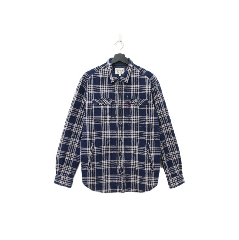 Back to Green-秋冬外套 藍色大格紋 Levi's c-01/vintage - 男夾克/外套 - 棉．麻 