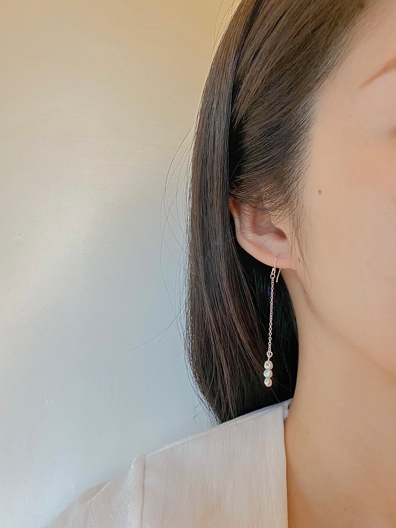 【Soonie】Handmade 925 Sterling Silver Pearls Earrings