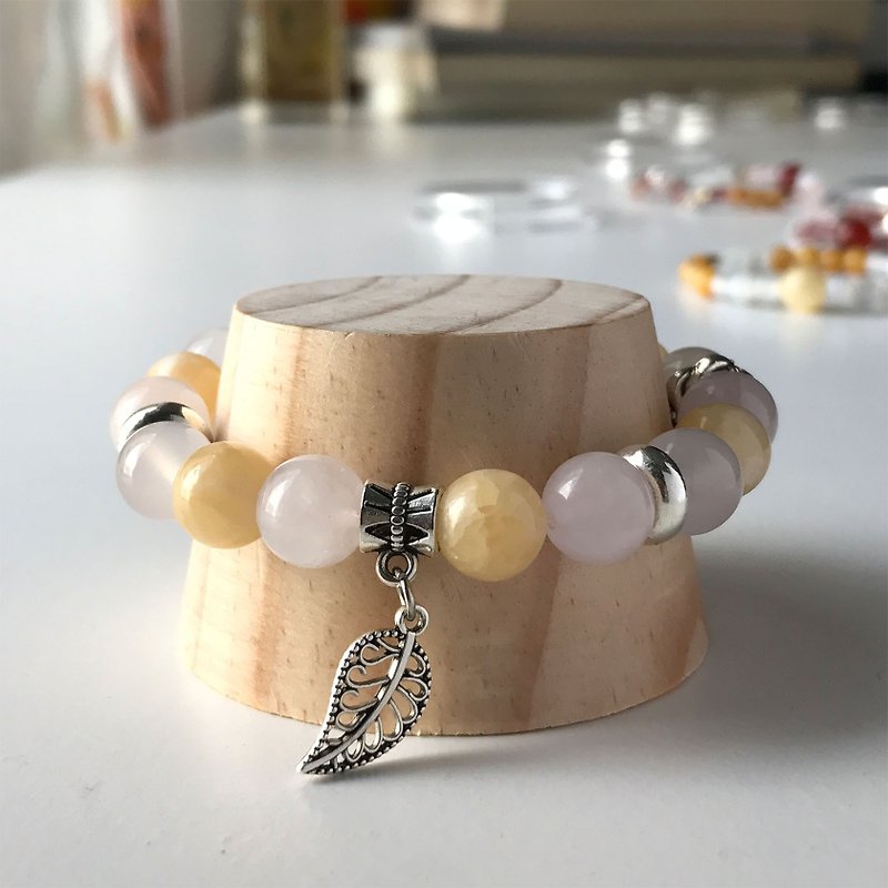 Health Bracelet - Topaz - Rose Quartz - Beads Precious Stones - Craft Jewelry - Bracelets - Gemstone Pink