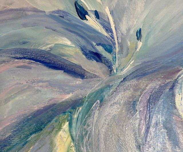 抽象的な花の絵画ソフトパステルフラワーアートコンテンポラリー