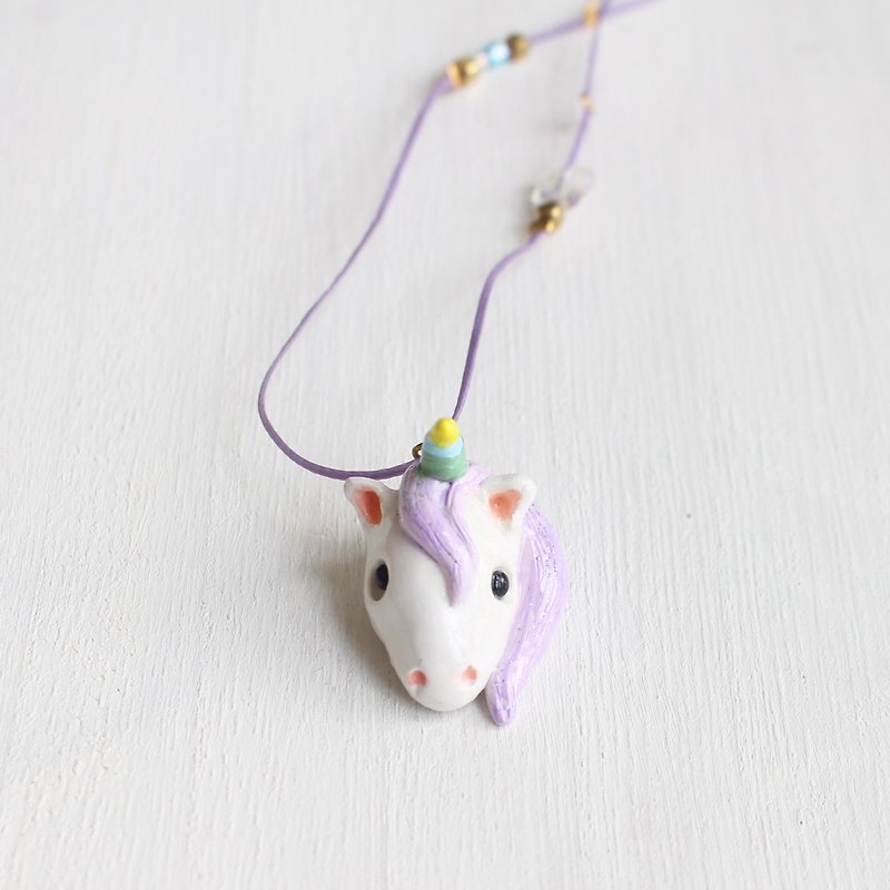 Unicorn Necklace - Necklaces - Pottery White