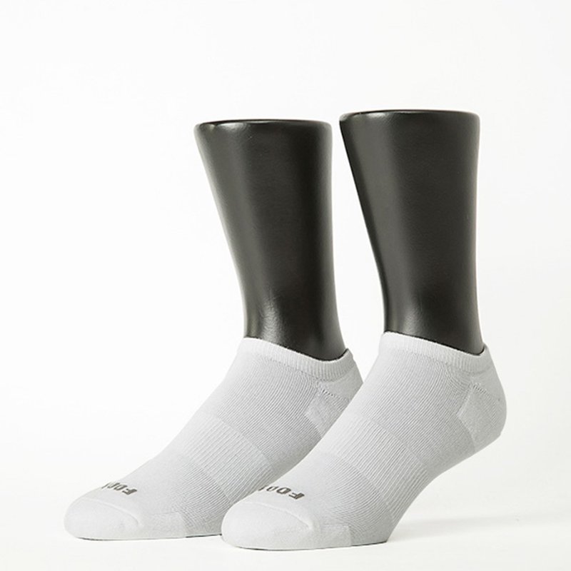 【FOOTER】微分子氣墊單色船型薄襪-白(男襪/L) - 襪子 - 棉．麻 白色