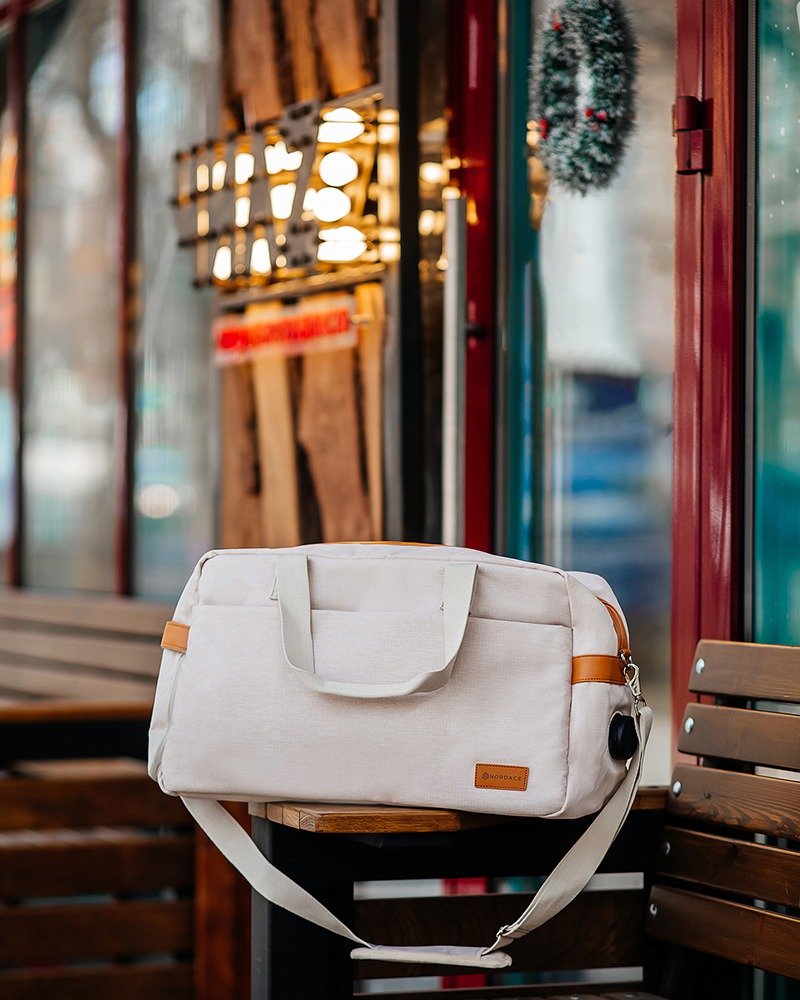 [Magic weapon for traveling] Siena luggage bag travel bag - two-color optional beige water-repellent large capacity - กระเป๋าถือ - เส้นใยสังเคราะห์ 