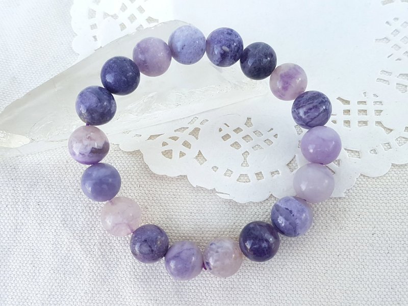 CJ31。紫舒螢石手珠 - 手鍊/手環 - 半寶石 紫色