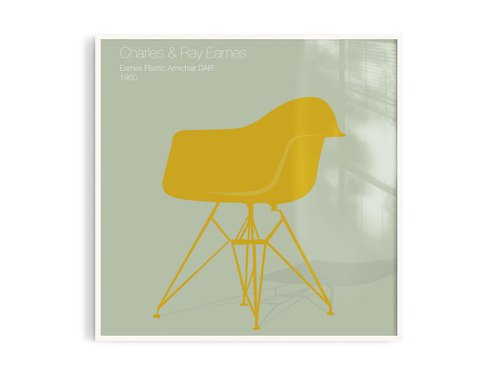 一人＋本是生活家 Eames chair丨插畫/掛畫/海報/台灣製/原木畫框/尺寸可客製
