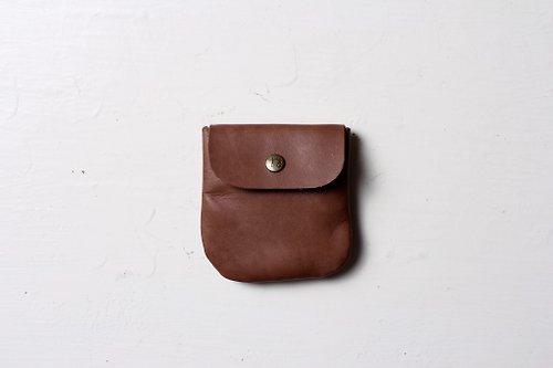 茶皮 Te Leather 咖啡皮革零錢包 可收納卡片【免費客製刻字1-7個字】