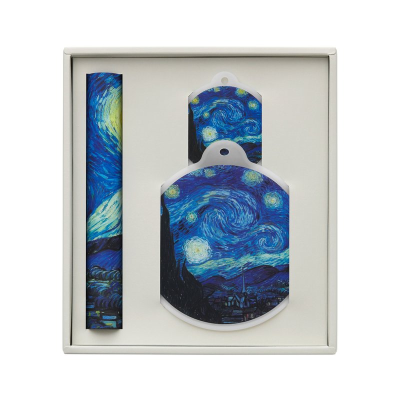 矽膠餐桌墊禮盒組-梵谷 星夜 - 擺飾/家飾品 - 矽膠 多色