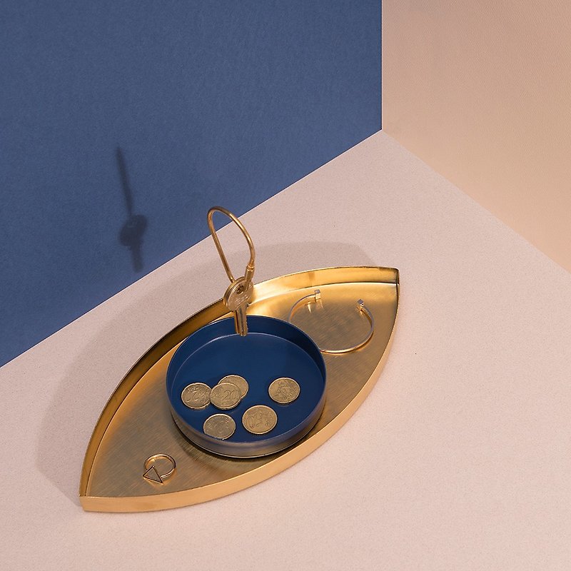 DOIY 瓦倫西亞之眼-置物盤(藍眼) - 居家收納/收納盒/收納用品 - 其他金屬 金色