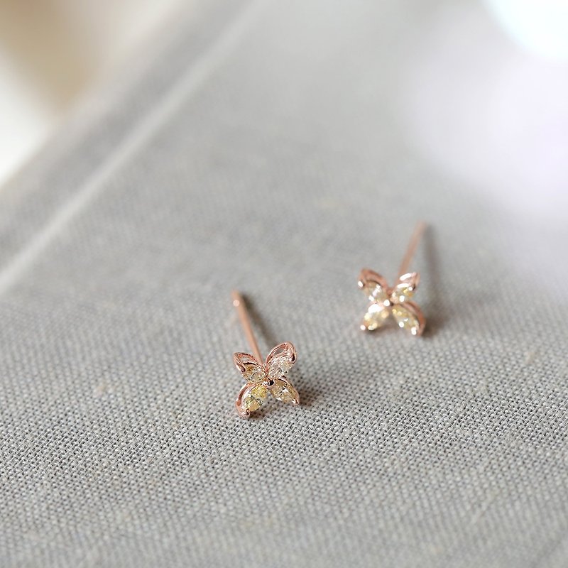 Starburst 20 Points Diamond Earrings/Natural Diamond - ต่างหู - เพชร 
