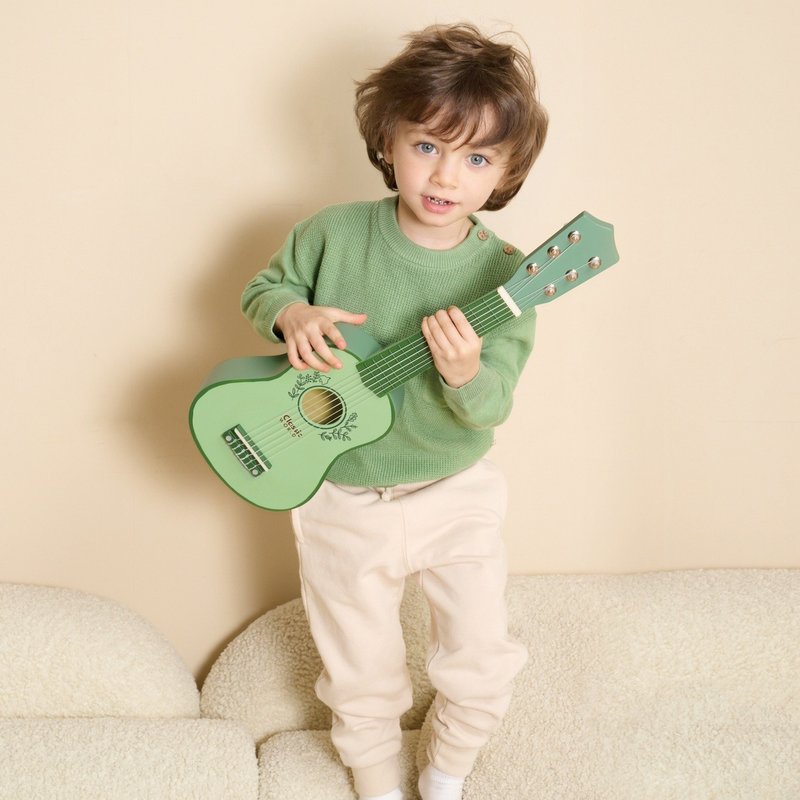 Classic acoustic guitar-Morandi Green [Toy Instrument Children's Guitar_Suitable for 3 years and above] - Kids' Toys - Wood Green