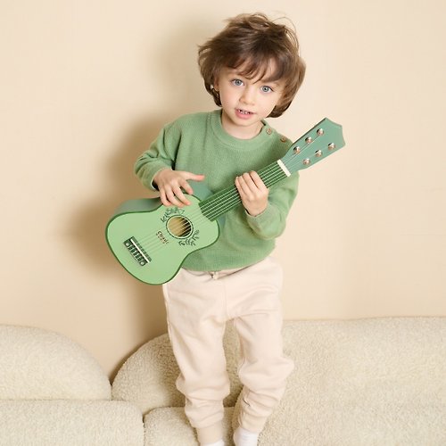 ClassicWorld 德國客來喜經典木玩 經典木吉他-莫蘭迪綠【玩具樂器 兒童吉他_適合3歲以上】